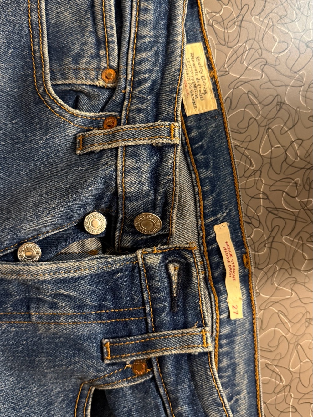 Levi's Blue Button-Fly Ankle Jeans